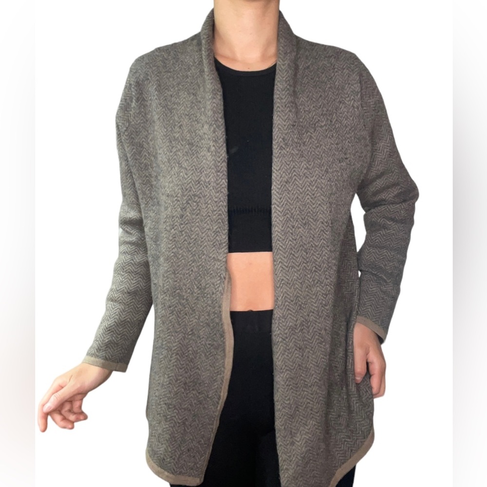 Cynthia Rowley Merino Wool Blend Shawl Wrap Sweater - Picture 8 of 12
